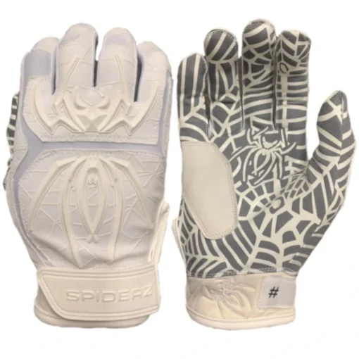 2023 Spiderz HYBRID Batting Gloves: White/White -Sports Gear Shop 2020HybWhiteout