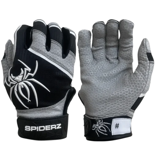 2022 Spiderz PRO Model Batting Gloves: Black/Grey -Sports Gear Shop 2022SpiderzPRO Black White