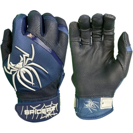 2023 Spiderz Pro Model Batting Gloves: Navy Blue/White -Sports Gear Shop 2023SpiderzProModelBattingGloves Navy White Title