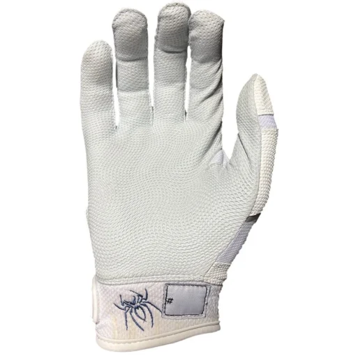 2023 Spiderz Pro Model Batting Gloves: White/Black/Silver -Sports Gear Shop 2023SpiderzProModelBattingGloves White 2