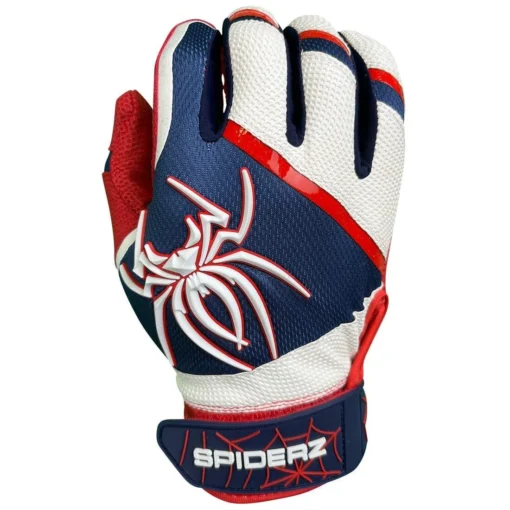 2023 Spiderz Pro Model Batting Gloves: White/Red/Navy -Sports Gear Shop 2023SpiderzProModelBattingGloves White Red Navy2023SpiderzProModelBattingGloves White Red Navy 1