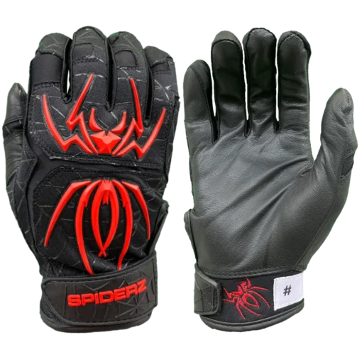 2022 Spiderz ENDITE Batting Gloves: Black And Red -Sports Gear Shop 22EnditeBlackRed