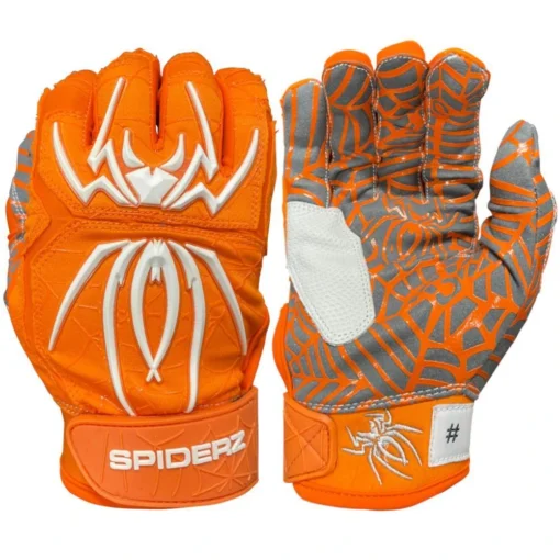 2023 Spiderz HYBRID Batting Gloves: Orange/White -Sports Gear Shop 22OrangeWhite