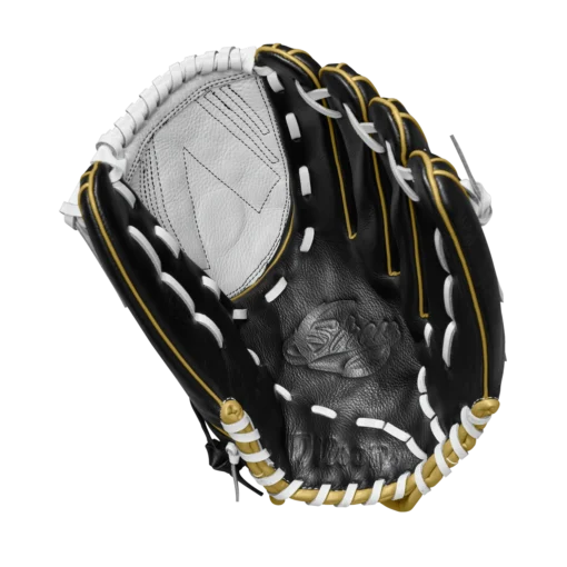 Wilson A500 SIREN 12.5" Fastpitch Softball Glove: WTA05RF20125 -Sports Gear Shop A05RF2025 1 Siren 125 Black White MetallicGold Palm