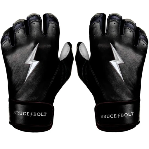 Bruce Bolt PREMIUM PRO Chrome Series Short Cuff Batting Gloves: Black -Sports Gear Shop BB SC CHRB1