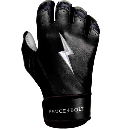 Bruce Bolt PREMIUM PRO Chrome Series Short Cuff Batting Gloves: Black -Sports Gear Shop BB SC CHRB4