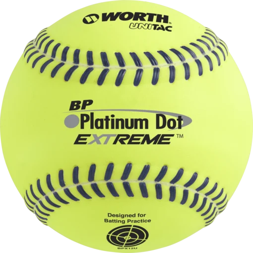 Worth Platinum Dot EXTREME Batting Practice Softballs: BPX12U -Sports Gear Shop BPX12U