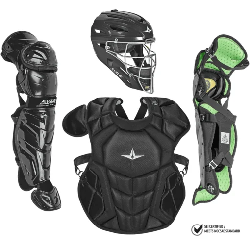 All-Star S7 Axis Elite (Ages 12-16) Solid Catcher's Kit NOCSAE Approved: CKCC1216S7XS -Sports Gear Shop CKCC1216S7X SBK WEB