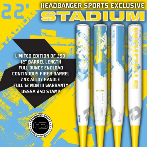 2022 DeMarini Stadium 12" USSSA Slowpitch Softball Bat: WTDXSHU-22 -Sports Gear Shop DeMarini Stadium SHU 22 Blue Yellow 1200x1200 d2615356 1214 4b64 826d f6ae59a48d76