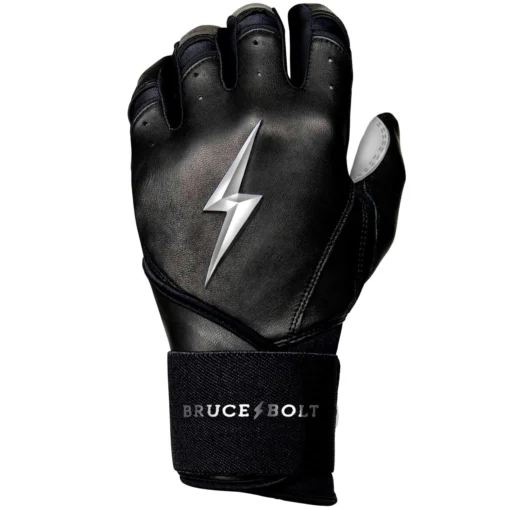 Bruce Bolt PREMIUM PRO Chrome Series Long Cuff Batting Gloves: Black -Sports Gear Shop LC CHRB LEFT