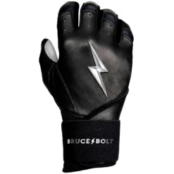 Bruce Bolt PREMIUM PRO Chrome Series Long Cuff Batting Gloves: Black -Sports Gear Shop LC CHRB RIGHT