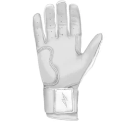 Bruce Bolt PREMIUM PRO Chrome Series Long Cuff Batting Gloves: White -Sports Gear Shop LC CHRW PALM