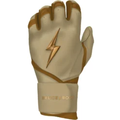 Bruce Bolt PREMIUM PRO Gold Series Batting Gloves: Long Cuff -Sports Gear Shop LC GLD LEFT