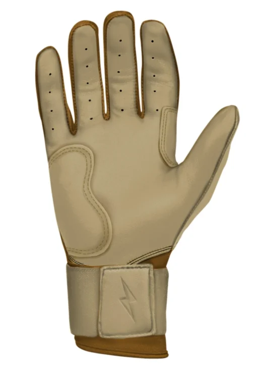 Bruce Bolt PREMIUM PRO Gold Series Batting Gloves: Long Cuff -Sports Gear Shop LC GLD PALM