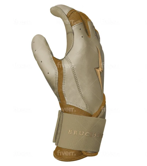 Bruce Bolt PREMIUM PRO Gold Series Batting Gloves: Long Cuff -Sports Gear Shop LC GLD SIDE scaled