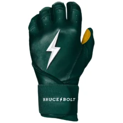 Bruce Bolt PREMIUM PRO Long Cuff Batting Gloves: Green -Sports Gear Shop LC GRNG LEFT