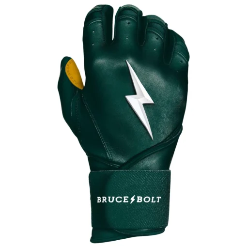 Bruce Bolt PREMIUM PRO Long Cuff Batting Gloves: Green -Sports Gear Shop LC GRNG RIGHT