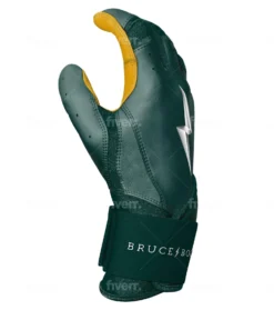 Bruce Bolt PREMIUM PRO Long Cuff Batting Gloves: Green -Sports Gear Shop LC GRNG SIDE scaled