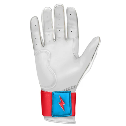 Bruce Bolt PREMIUM PRO BRINSON Series Long Cuff Batting Gloves: White -Sports Gear Shop LC LBW PALM