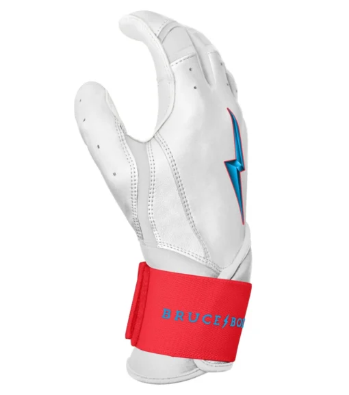 Bruce Bolt PREMIUM PRO BRINSON Series Long Cuff Batting Gloves: White -Sports Gear Shop LC LBW SIDE scaled