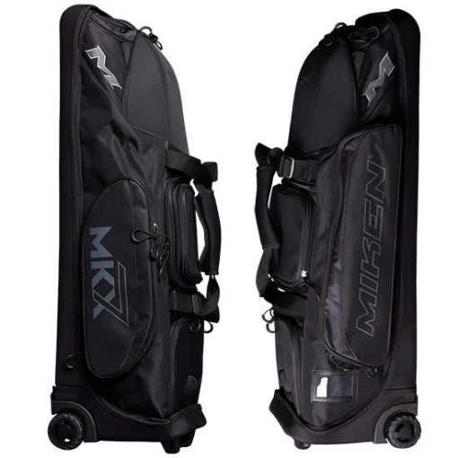 Miken MKMK7X Black Pro Wheeled Roller Bat Bag: MKMK7X-PRO-BLK -Sports Gear Shop MKMK7X PROBLACKSides