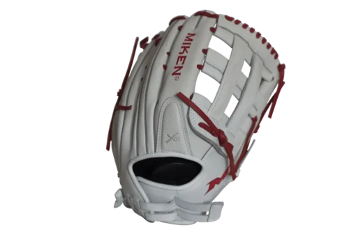 Miken Pro Series 13.5" Slow Pitch Fielding Glove - White/Scarlet: PRO135WS -Sports Gear Shop PRO135WS BACK