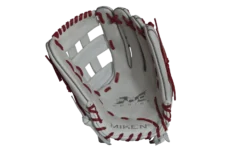 Miken Pro Series 13.5" Slow Pitch Fielding Glove - White/Scarlet: PRO135WS -Sports Gear Shop PRO135WS FRONT