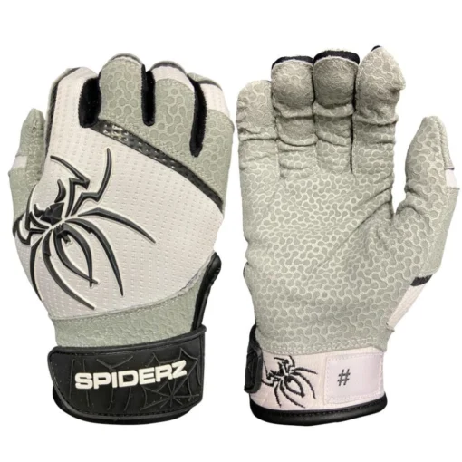 2022 Spiderz PRO Model Batting Gloves: White/Black -Sports Gear Shop PROWhiteBlack