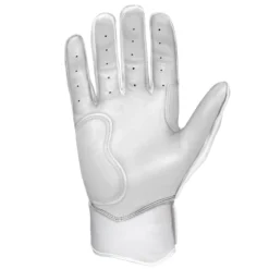 Bruce Bolt PREMIUM PRO Chrome Series Short Cuff Batting Gloves: White -Sports Gear Shop SC CHRW PALM