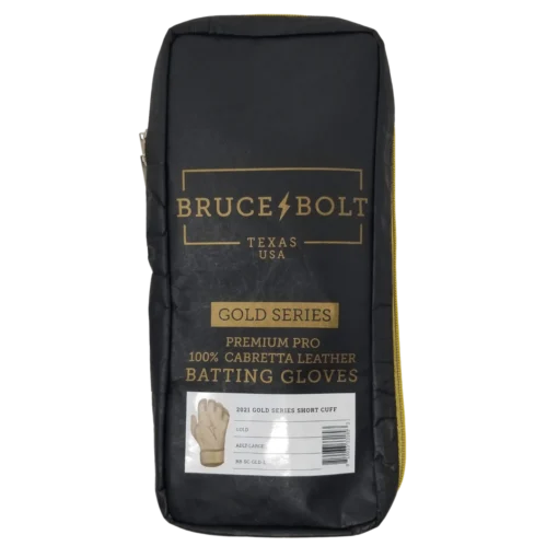 Bruce Bolt PREMIUM PRO Gold Series Batting Gloves: Short Cuff -Sports Gear Shop SC GLD BAG