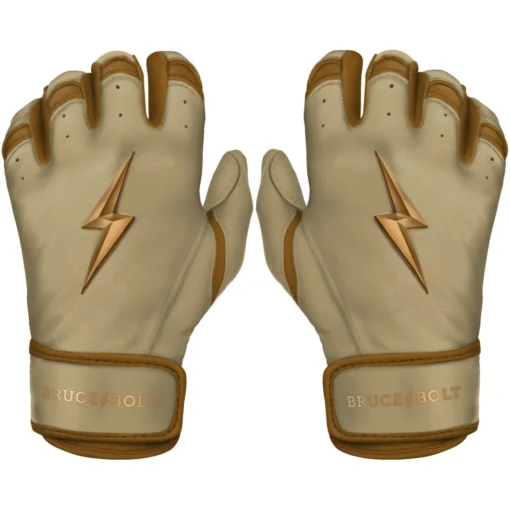 Bruce Bolt PREMIUM PRO Gold Series Batting Gloves: Short Cuff -Sports Gear Shop SC GLD HERO