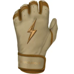 Bruce Bolt PREMIUM PRO Gold Series Batting Gloves: Short Cuff -Sports Gear Shop SC GLD LEFT