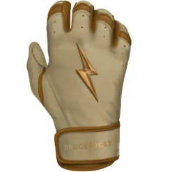 Bruce Bolt PREMIUM PRO Gold Series Batting Gloves: Short Cuff -Sports Gear Shop SC GLD RIGHT