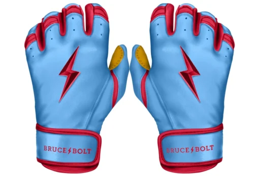 Bruce Bolt PREMIUM PRO BADER Series Short Cuff Batting Gloves: Baby Blue -Sports Gear Shop SC HBB HERO scaled