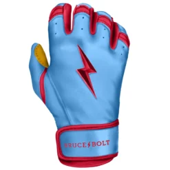 Bruce Bolt PREMIUM PRO BADER Series Short Cuff Batting Gloves: Baby Blue -Sports Gear Shop SC HBB RIGHT