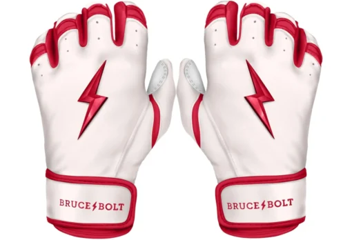 Bruce Bolt PREMIUM PRO BADER Series Short Cuff Batting Gloves: White -Sports Gear Shop SC HBW HERO scaled