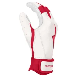 Bruce Bolt PREMIUM PRO BADER Series Short Cuff Batting Gloves: White -Sports Gear Shop SC HBW SIDE scaled