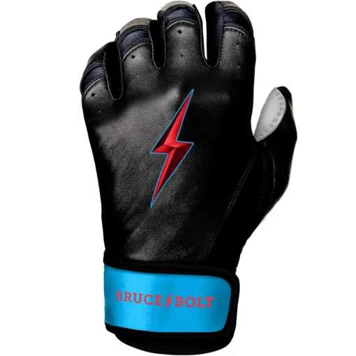 Bruce Bolt PREMIUM PRO BRINSON Series Short Cuff Batting Gloves: Black -Sports Gear Shop SC LBB LEFT