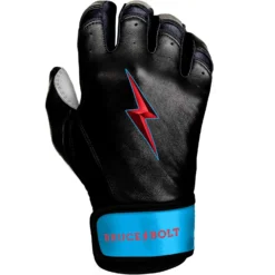 Bruce Bolt PREMIUM PRO BRINSON Series Short Cuff Batting Gloves: Black -Sports Gear Shop SC LBB RIGHT