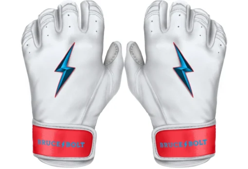 Bruce Bolt PREMIUM PRO BRINSON Series Short Cuff Batting Gloves: White -Sports Gear Shop SC LBW HERO scaled