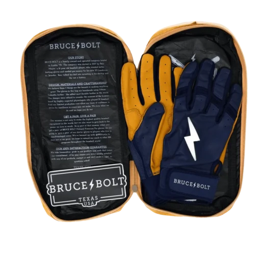 Bruce Bolt PREMIUM PRO Short Cuff Batting Gloves: Navy -Sports Gear Shop SC NVYG BAG2