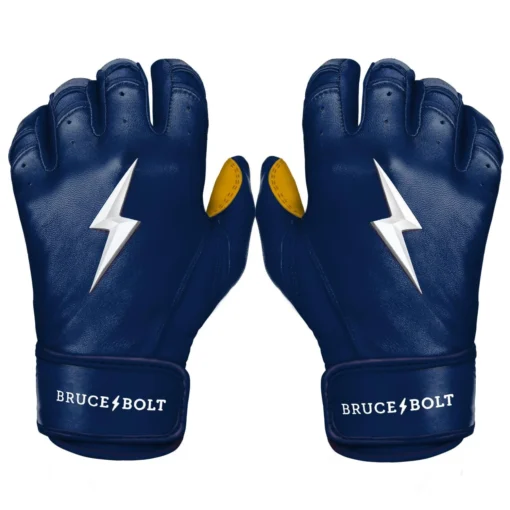 Bruce Bolt PREMIUM PRO Short Cuff Batting Gloves: Navy -Sports Gear Shop SC NVYG HERO