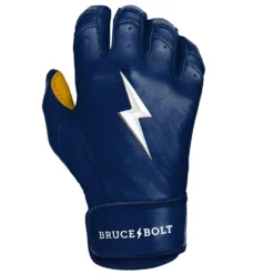 Bruce Bolt PREMIUM PRO Short Cuff Batting Gloves: Navy -Sports Gear Shop SC NVYG RIGHT