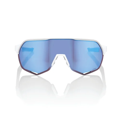 100% S2 Sunglasses Matte White - HiPER Blue Multilayer Mirror Lens -Sports Gear Shop SP21 S2 60006 00006 FRONT