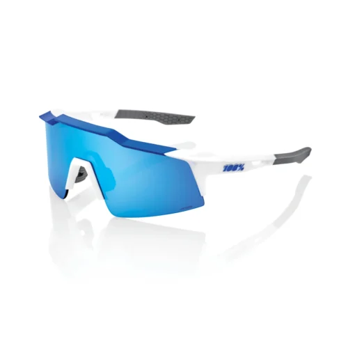 100% SPEEDCRAFT SL Matte White - HiPER Blue Multilayer Mirror Lens -Sports Gear Shop SP21 SPEEDCRAFTSL 61002 407 01 3Q