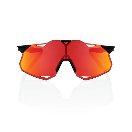 100% HYPERCRAFT XS (Youth) Sunglasses Soft Tact Black - HiPER Red Multilayer Mirror Lens -Sports Gear Shop SP22 HYPERCRAFT XS 60002 00003 FRONT