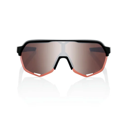 100% S2 Sunglasses Soft Tact Black - HiPER Crimson Silver Mirror Lens -Sports Gear Shop SP22 S2 60006 00002 FRONT