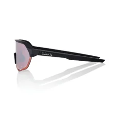 100% S2 Sunglasses Soft Tact Black - HiPER Crimson Silver Mirror Lens -Sports Gear Shop SP22 S2 60006 00002 PROFILE