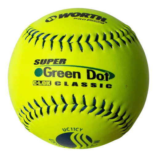 Worth 11" USSSA Super Green Dot Classic W Composite Softballs (Dozen): UC11CY -Sports Gear Shop UC11CY