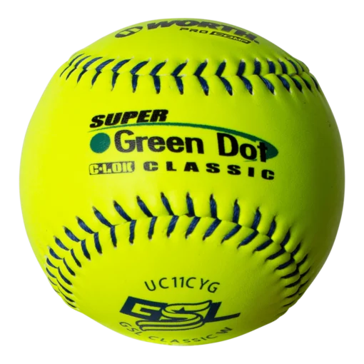 Worth 11" GSL Super Green Dot Classic W Composite Softballs (Dozen): UC11CYG -Sports Gear Shop UC11CYG